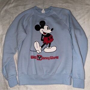 Disney Light Blue Mickey Mouse Crewneck Sweater - Size XS
